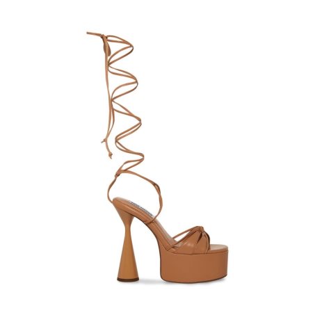 Sandalias Tacones Steve Madden Yasmyn Natural Mujer Marrones | ES EVS3E4